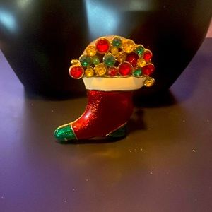 Vintage Christmas Stocking Broach